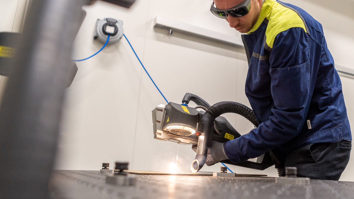 Z-Beam laser cleaning demonstration image for video